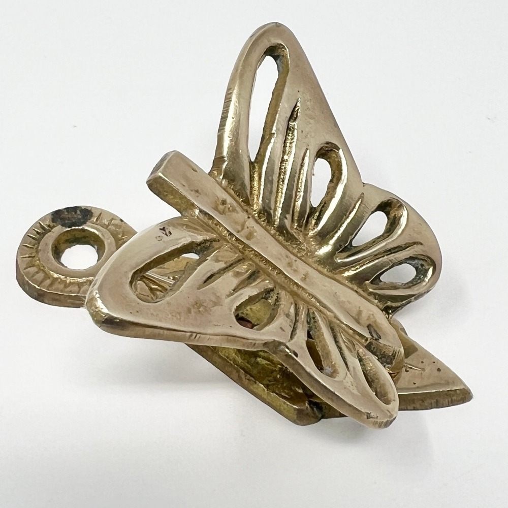Vintage Brass Butterfly Paper Clip 3.5" X 2.5" Desk Decor or Wall Hang